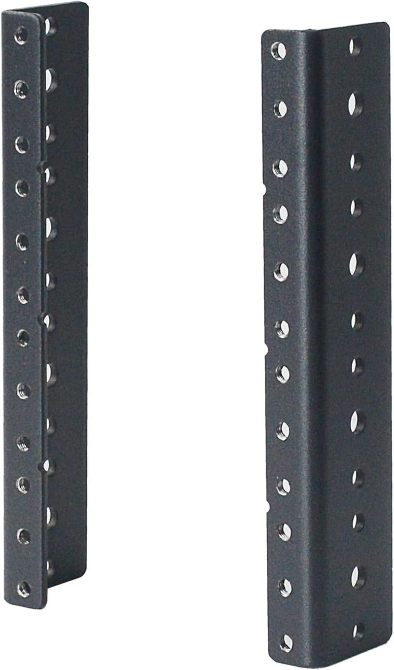RIVECO 2 PCS 4U Rack Rails, Tapered Holes Rack Mount Rails for Recording & Network Wooden Cabinet Mounting, 3.0 mm Thickness Steel Heavy Duty, Screws Included - Image 1